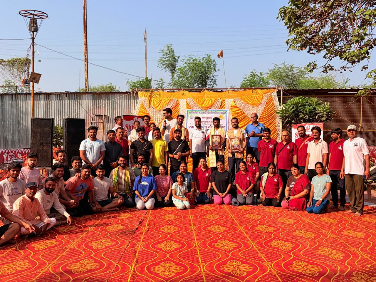 Yoga Diwas group at Rankeshwar Dham Mandir Ujjain